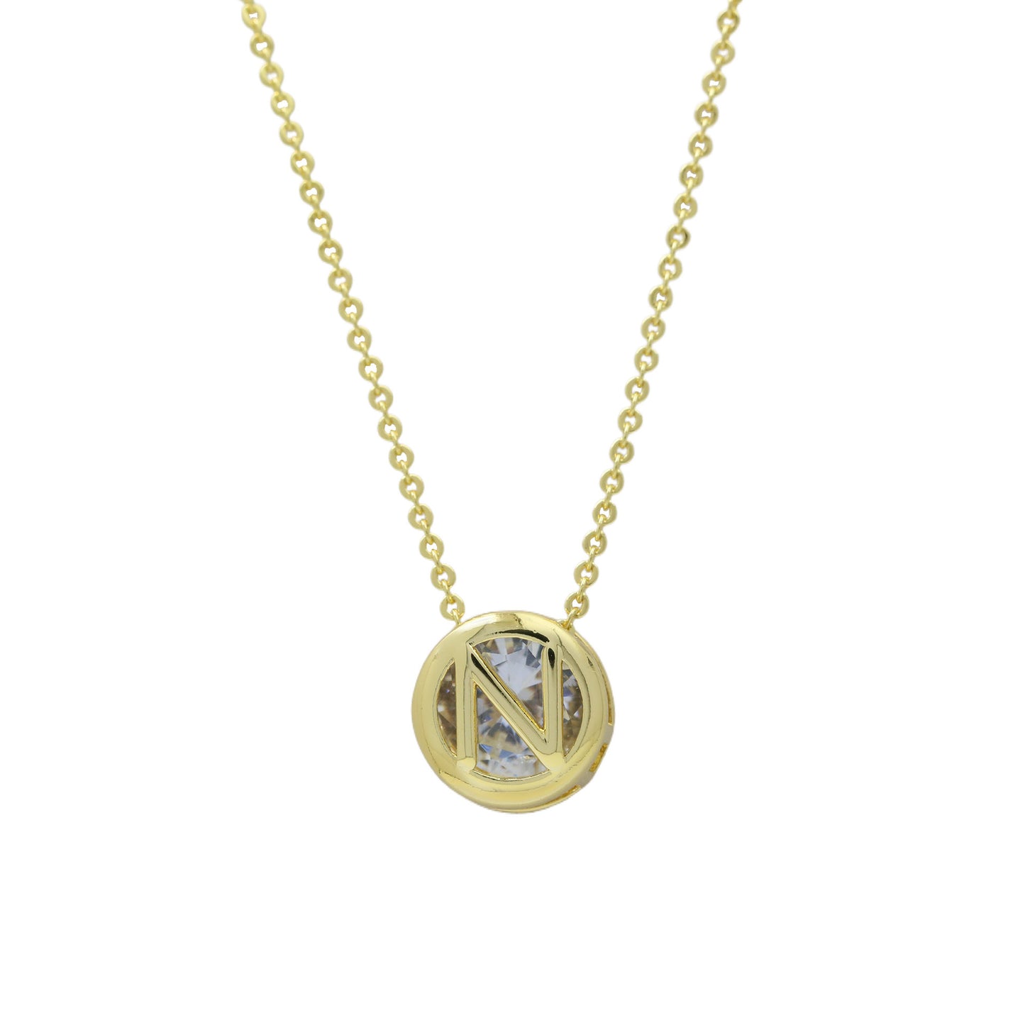 18k Gold-plated Geometric Hollow Circular Necklace In Brass