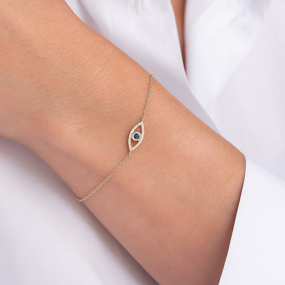 S925 Sterling Silver Zircon Eye Bracelet For Women