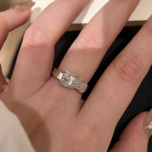 Versatile, Stylish Brushed-metal Belt-buckle Ring