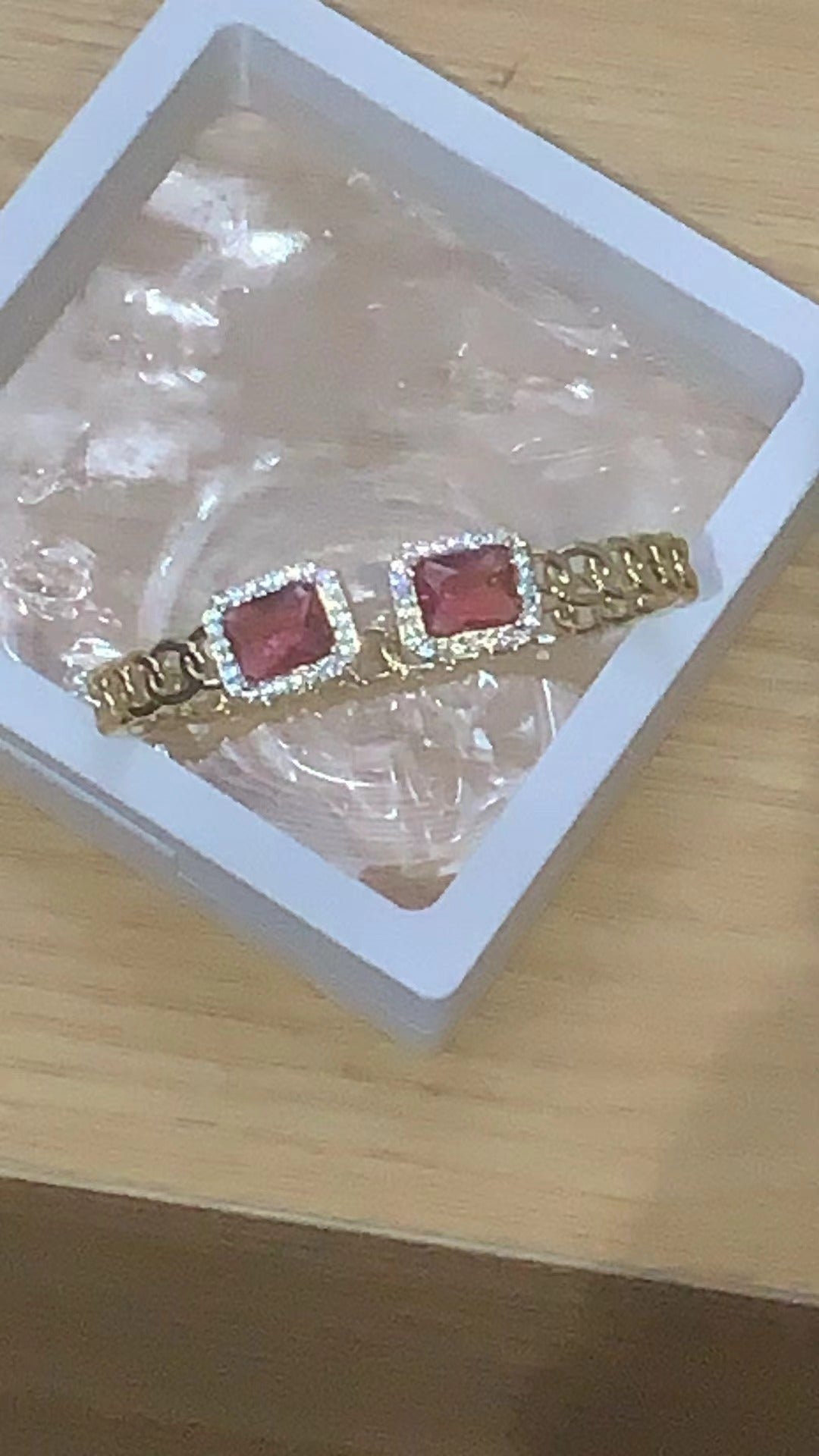 Square Gemstone HyunA-Style Retro High-End Texture Bracelet