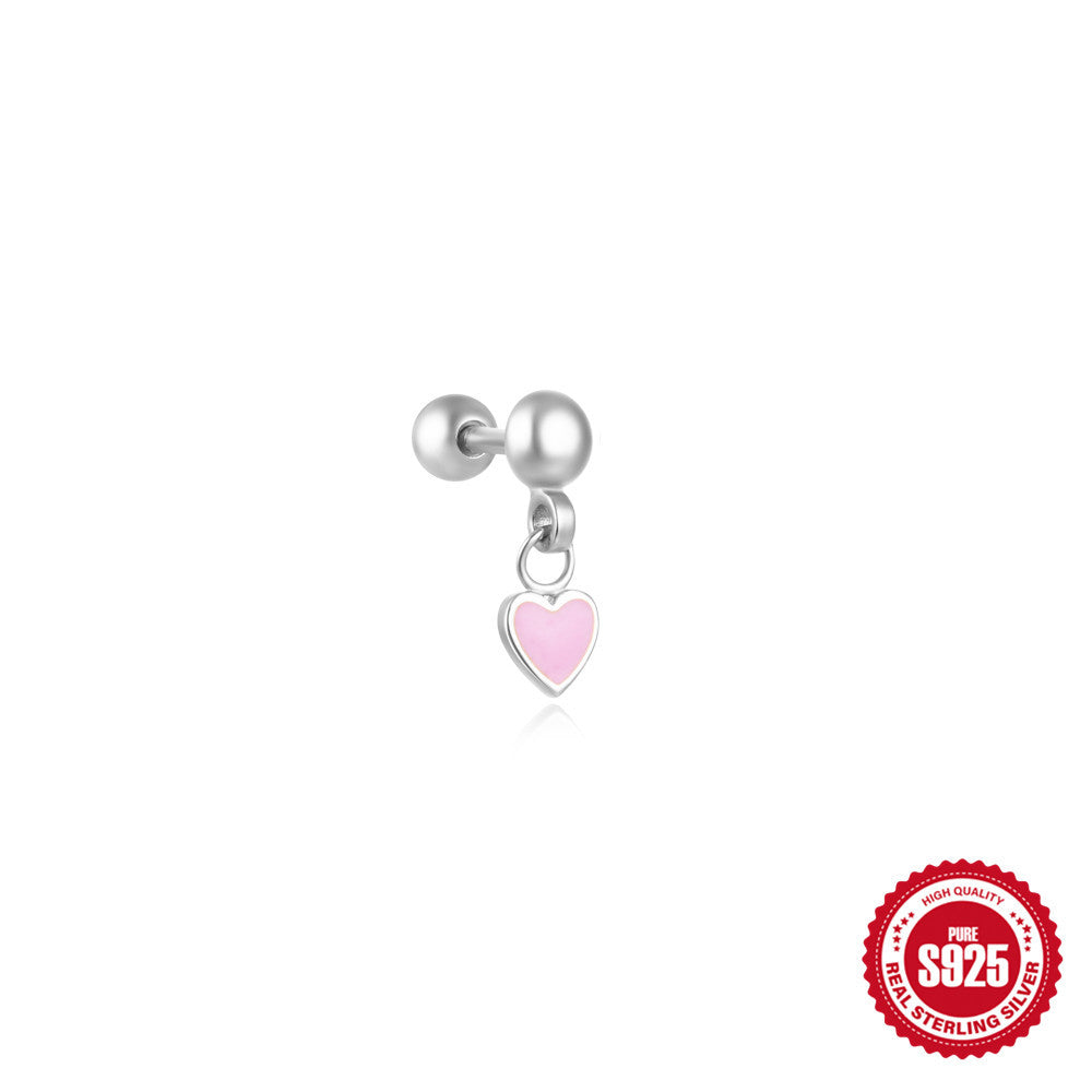 S925 Sterling Silver Star  Moon  And Flower Piercing Stud Earrings