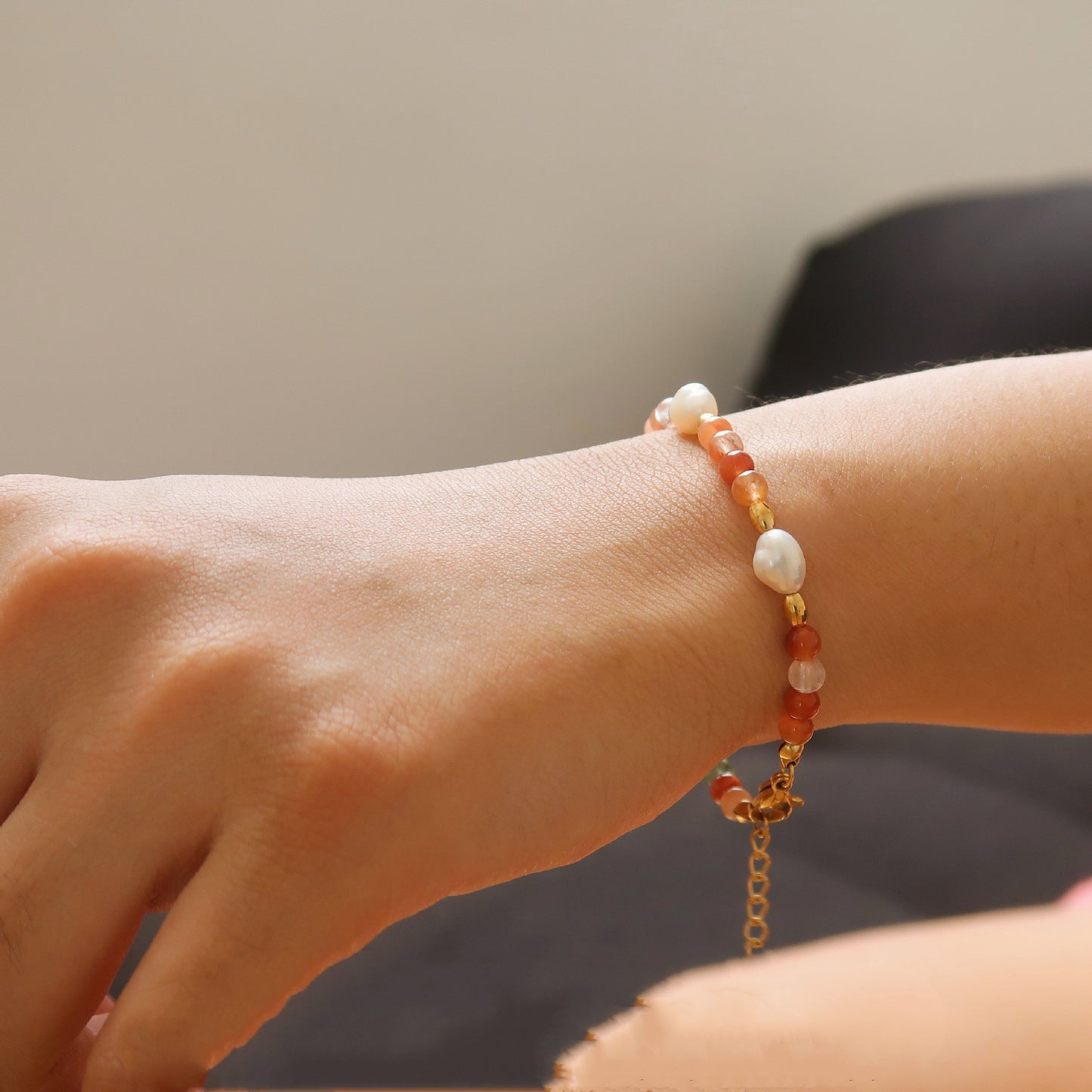 Colorful Bohemian Titanium Steel Bracelet With Natural Stones