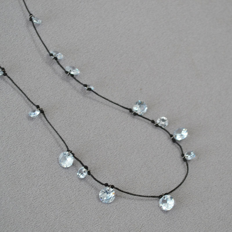 Crystal Flower Minimalist Statement Necklace