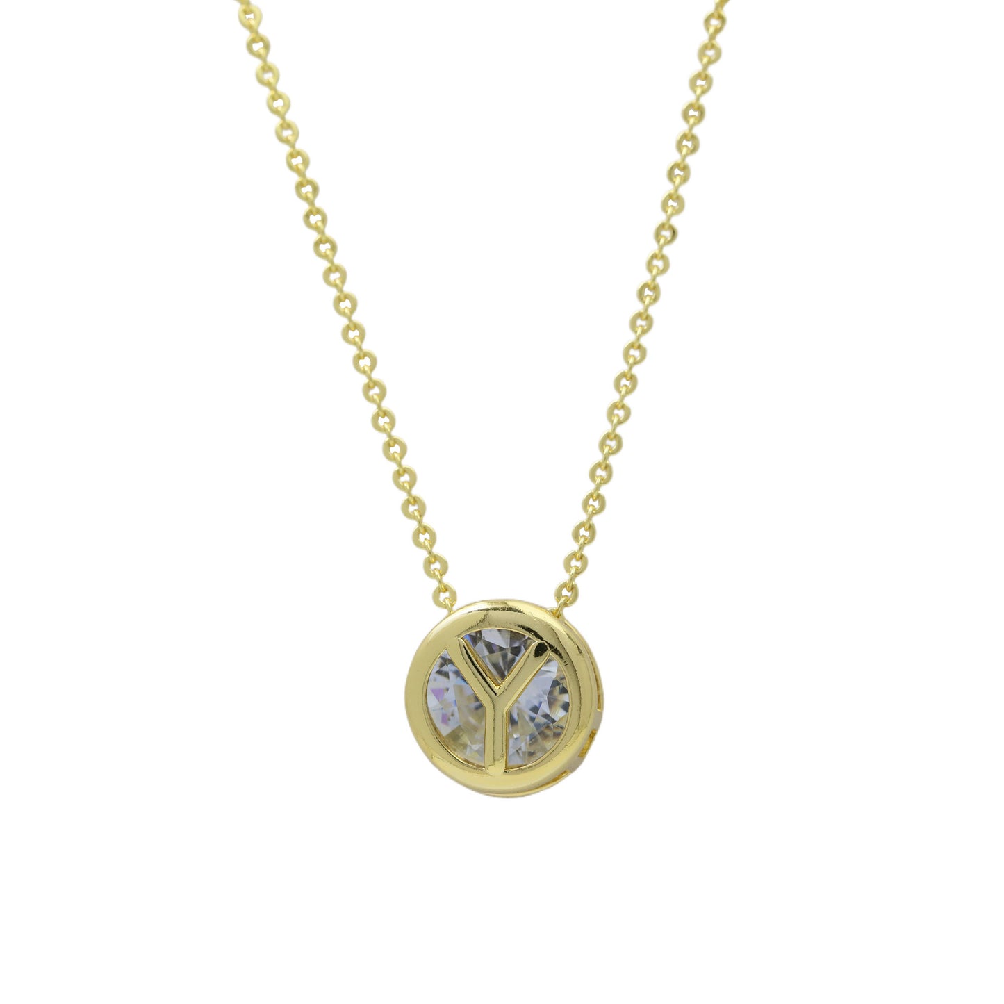18k Gold-plated Geometric Hollow Circular Necklace In Brass