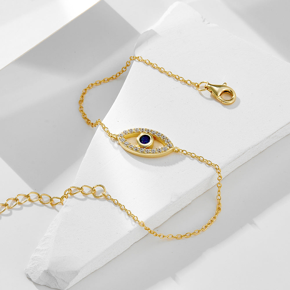 S925 Sterling Silver Zircon Eye Bracelet For Women