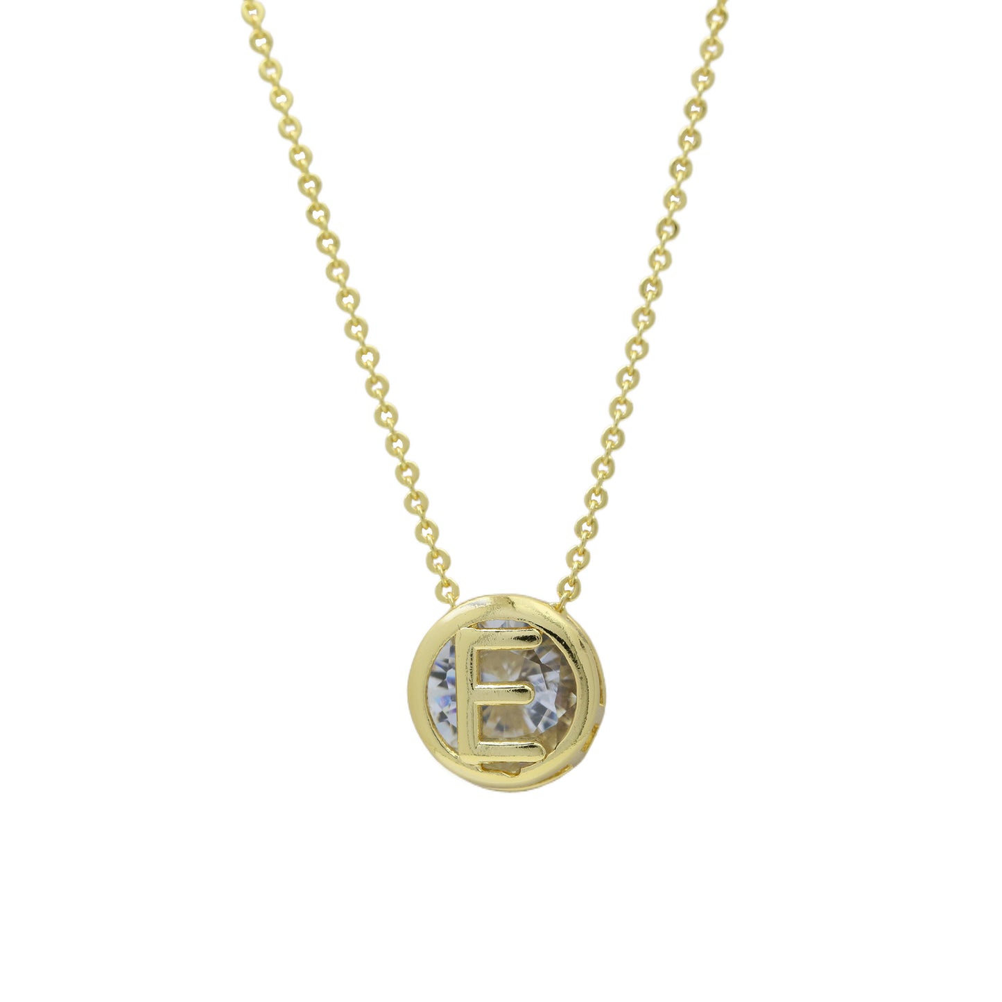 18k Gold-plated Geometric Hollow Circular Necklace In Brass