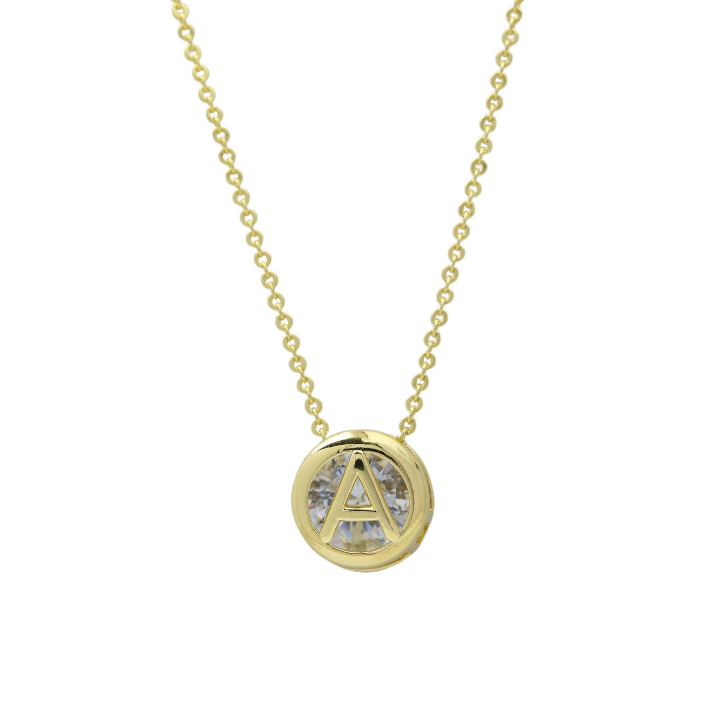 18k Gold-plated Geometric Hollow Circular Necklace In Brass