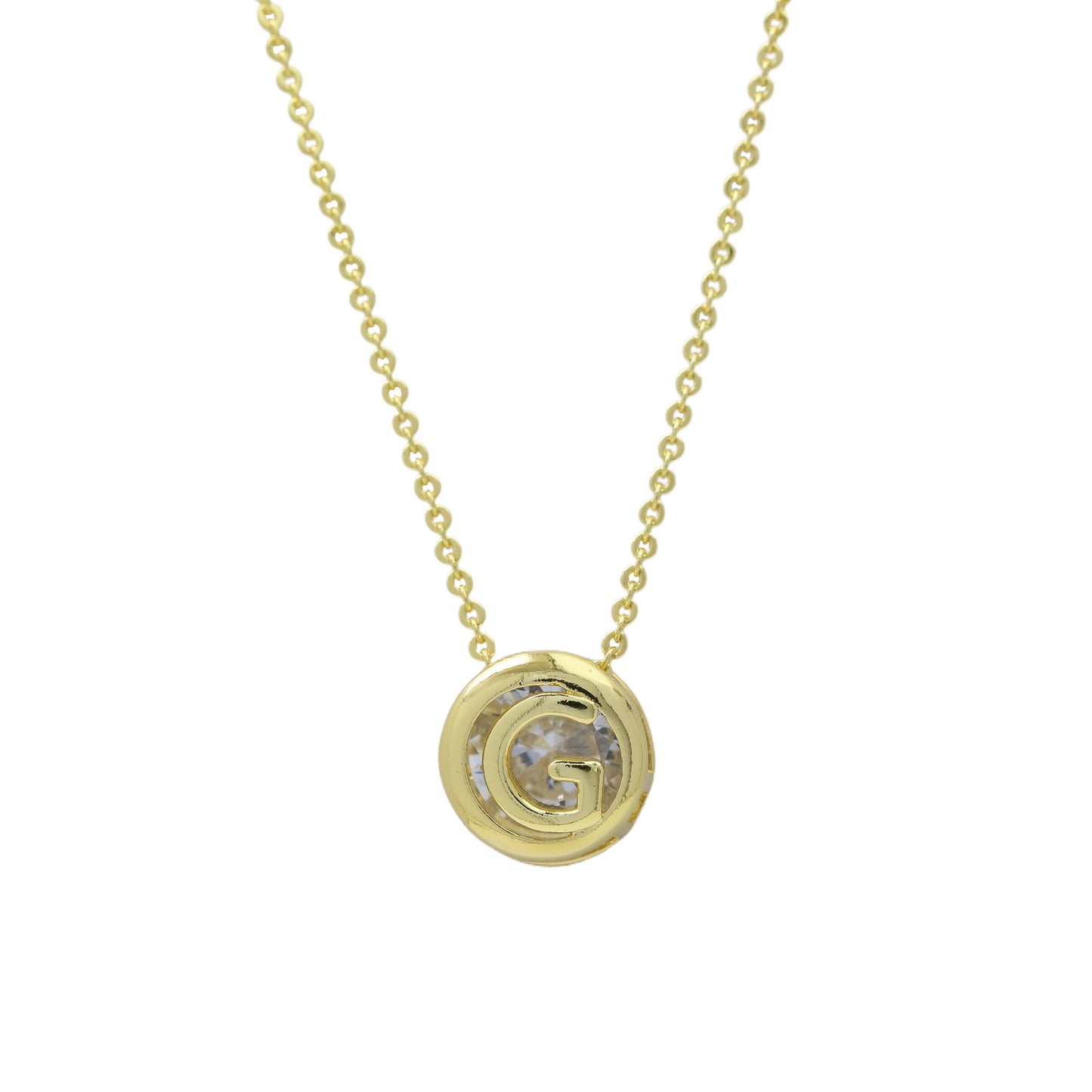 18k Gold-plated Geometric Hollow Circular Necklace In Brass