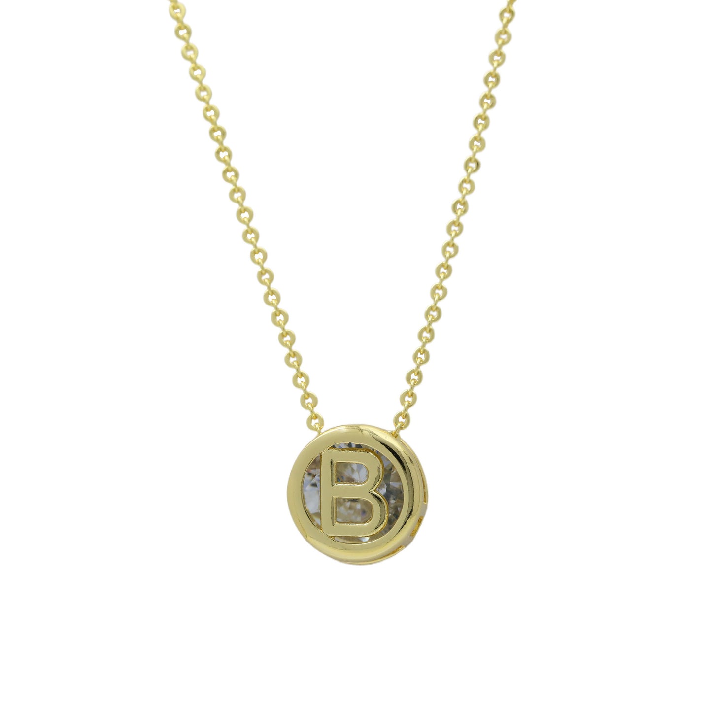 18k Gold-plated Geometric Hollow Circular Necklace In Brass