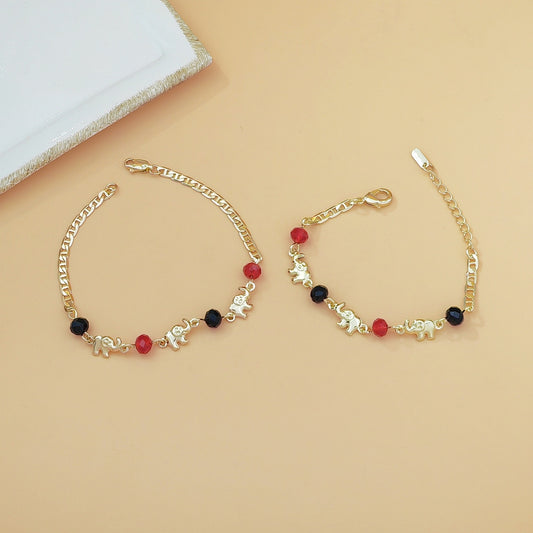 Light-luxury High-end Lucky-bead Elephant Bracelet For Women