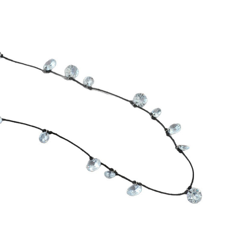 Crystal Flower Minimalist Statement Necklace