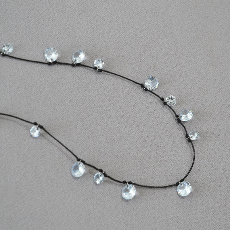 Crystal Flower Minimalist Statement Necklace