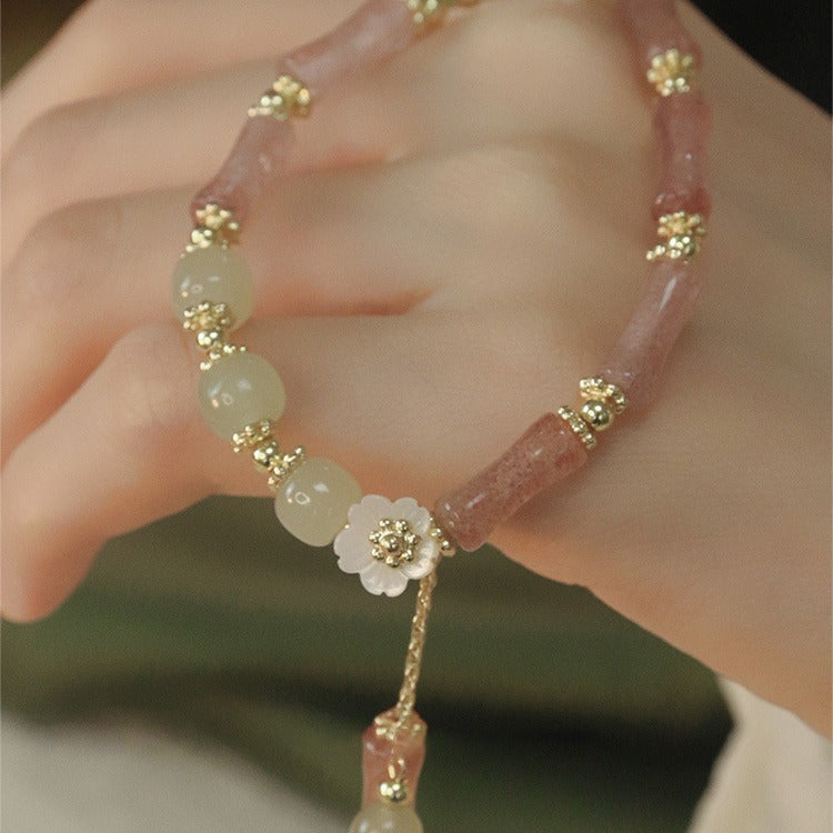 New Chinese Style Flower Bamboo Knot Bracelet For Women