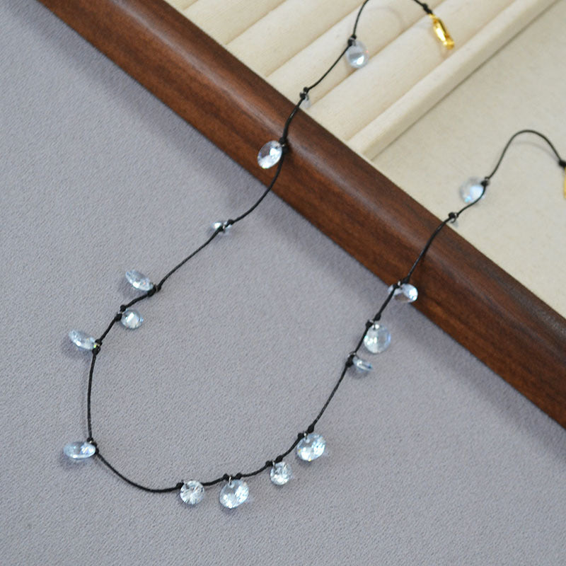 Crystal Flower Minimalist Statement Necklace