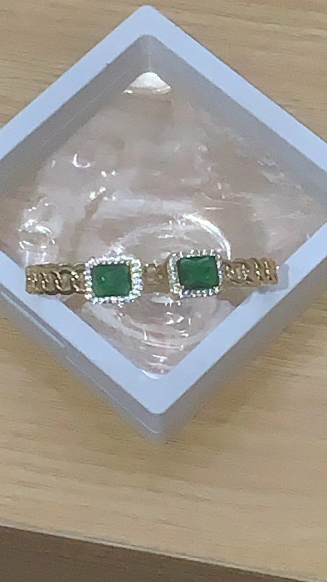 Square Gemstone HyunA-Style Retro High-End Texture Bracelet