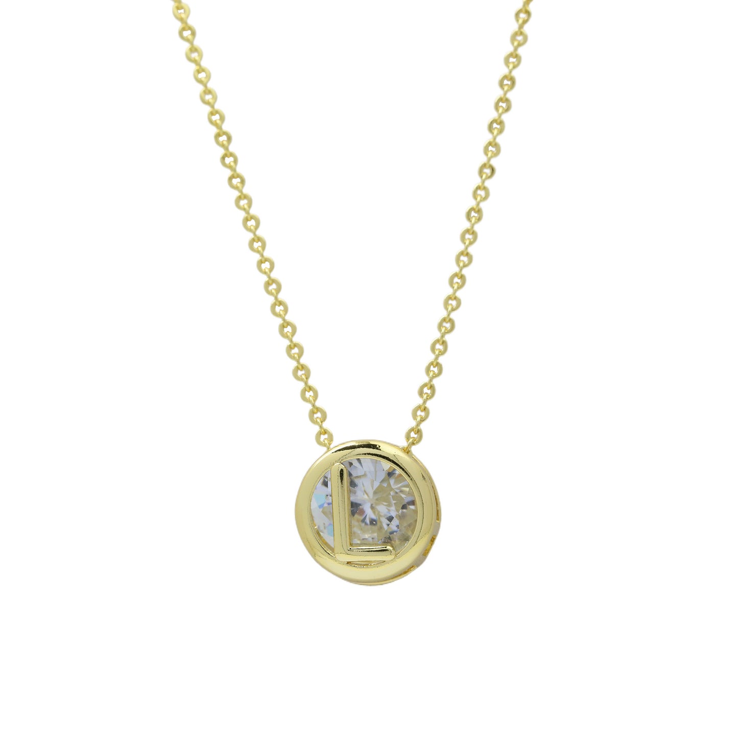 18k Gold-plated Geometric Hollow Circular Necklace In Brass