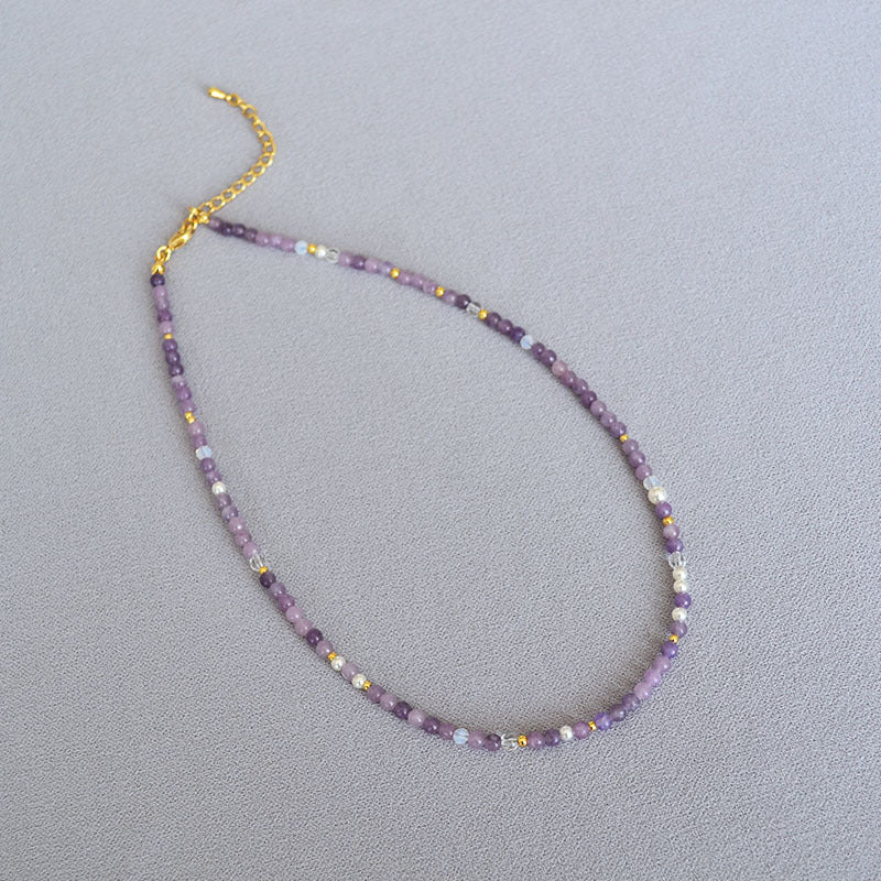 Stylish Detachable All-Match Purple Crystal Necklace For Women