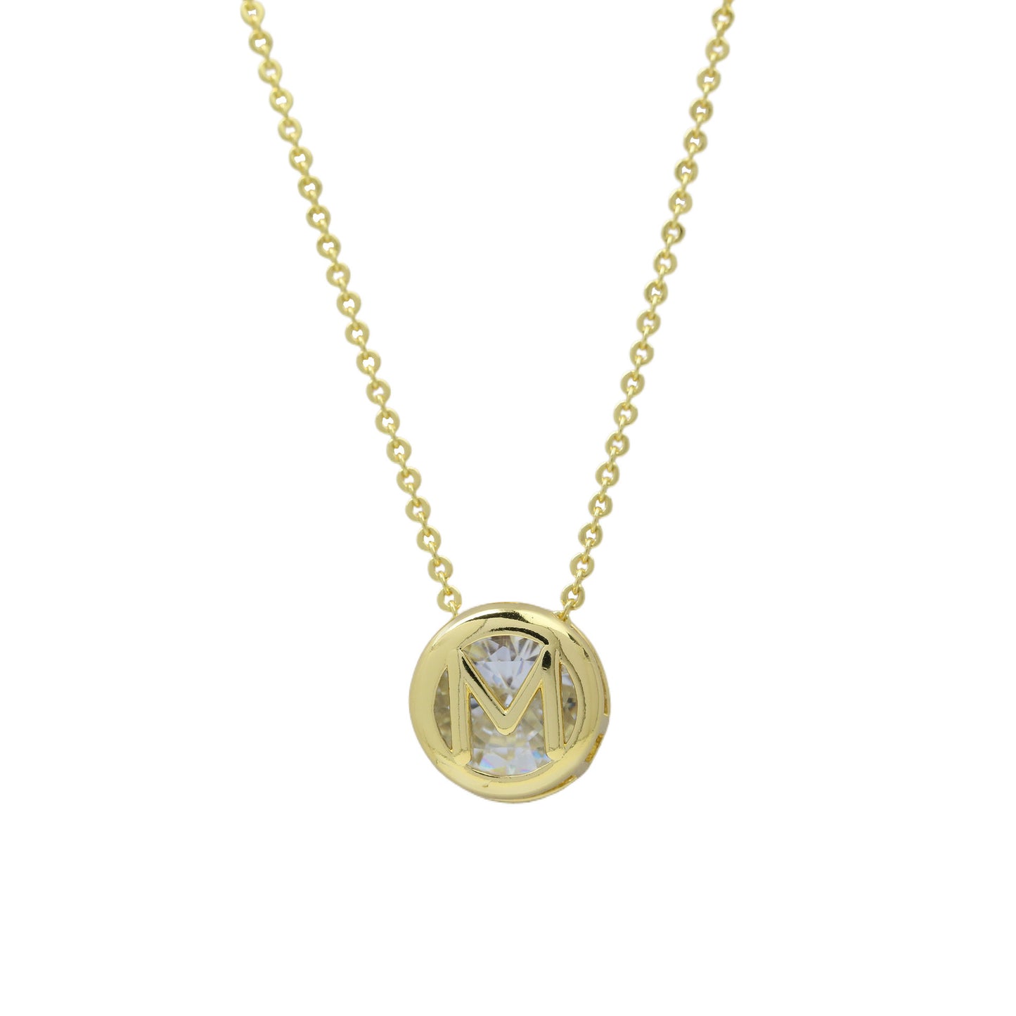 18k Gold-plated Geometric Hollow Circular Necklace In Brass